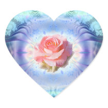 STICKER RADIANT PINK ROSE ON AQUA BY ARA