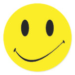Sticker Retro Fun Yellow Smiley Happy Face Symbol