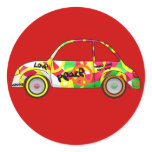Sticker Retro Love Peace Retro 60's 70's Car