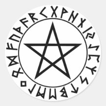 sticker round Rune Pentacle