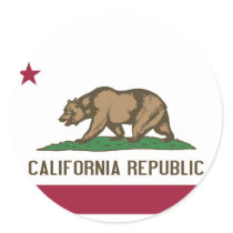 Sticker with Flag of California