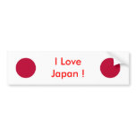 Sticker with Flag of Japan bumper stickers