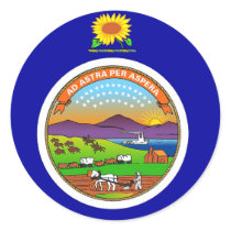 Sticker with Flag of Kansas