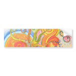 Sticker with Psychedelic Colourful Tree Design bumper stickers