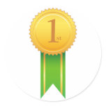 Stickers: 1st prize medal green