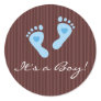 Stickers: Baby boy blue footprints - It's a Boy!