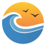 Stickers: Big wave sunset