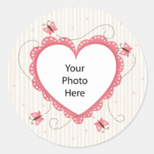 Stickers: Pink lace heart photo frame