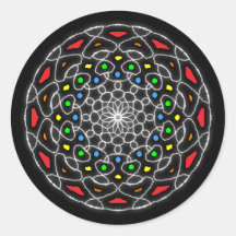 Stickers psychédélique kaléidoscope coloré autocollants