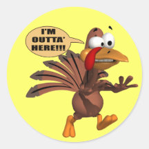 Stickers - Running For Cover Turkey