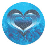 Stickers - trendy blue grunge hearts
