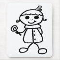 Stickman Lollipop Girl mousepads