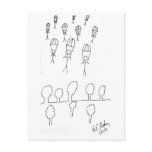 stickmen attack postcard