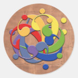 Sticky Bass Clef Rainbow Puzzle Ball Stickers