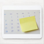 Sticky note on calendar mousepads