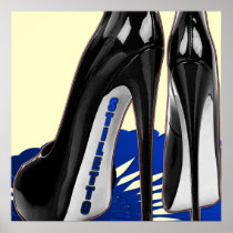 Stiletto Art - Black and Blue