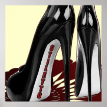 Stiletto Art - Black and Maroon