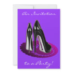 Stiletto Art - Black and Purple invitations
