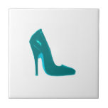 Stiletto Heel Right Side Cyan The MUSEUM Zazzle tiles