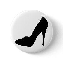 stiletto high heeled shoe icon pinback buttons