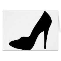 stiletto high heeled shoe icon greeting cards