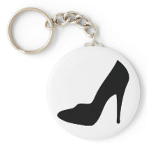 stiletto high heeled shoe icon key chain