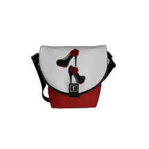 Stiletto Red Rose Courier  Bag Messenger Bags