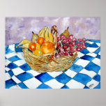 still life art fruit basket art poster print