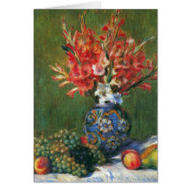 Still Life Flowers Fruit by Renoir, Impressionism Cards