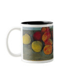 Still life of apples and biscuits, 1880-82 mugs