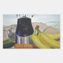 Still life painting fruit vegetables blender sticker