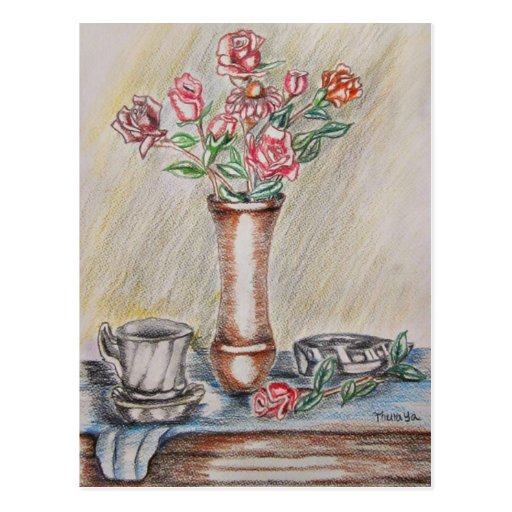still life roses postcards