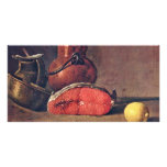 Still Life: Salmon Sliced, Lemon And Three Vessels photo cards