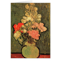 Still Life Vase, Rose-Mallows, Vincent van Gogh Greeting Cards