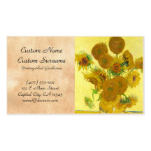 Still Life - Vase with Fifteen Sunflowers van gogh Business Card