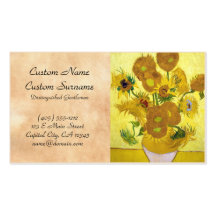 Still Life - Vase with Fifteen Sunflowers van gogh Business Card Template