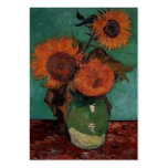 still life - vase with three sunflowers, van Gogh Business Cards