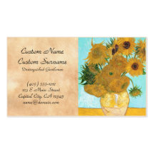 Still Life - Vase with Twelve Sunflowers van Gogh Business Card Templates