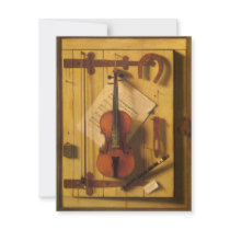Still Life: Violin and Music by Harnett Custom Invitation