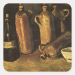 Still Life with 4 Stone Bottles; Vincent van Gogh Square Sticker