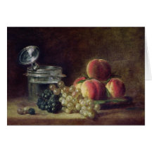 Still Life with a Basket of Peaches Card