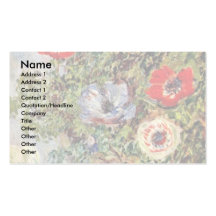 Still Life With Anemones By Claude Monet Business Card Template
