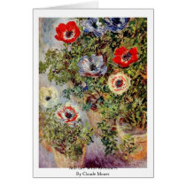 Still Life With Anemones By Claude Monet Cards