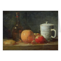 Still Life with Fruit and Wine Bottle Card