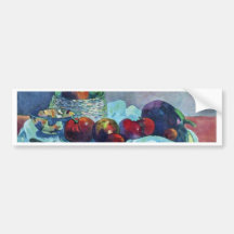 Still Life With Fruit Basket And Knife By Gauguin Bumper Stickers