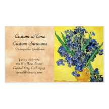 Still Life with Irises Vincent van Gogh Business Card Template
