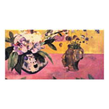 Still Life With Japanese Woodblock By Gauguin Paul Customized Photo Card