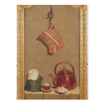 Still Life with meat, kettle and cup Postcard