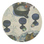 Still Life With Three Puppies by Paul Gauguin Round Sticker