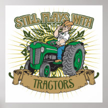 Still Plays With Green Tractors Poster